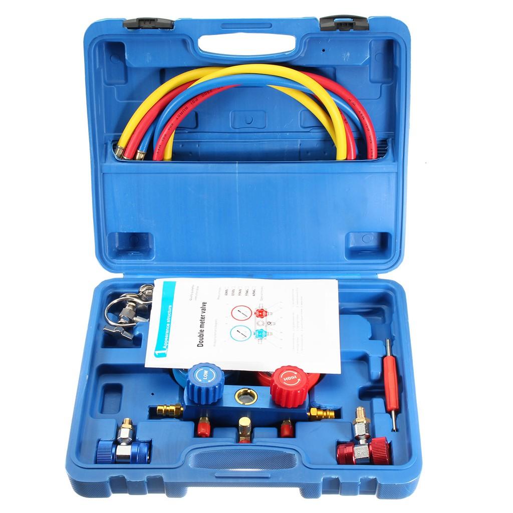 Air Conditioning Pressure Manifold Gauge Hose Kit Set For R22 Refrigerant Pressure Gauge Car Air Condition Refrigerant Gaug