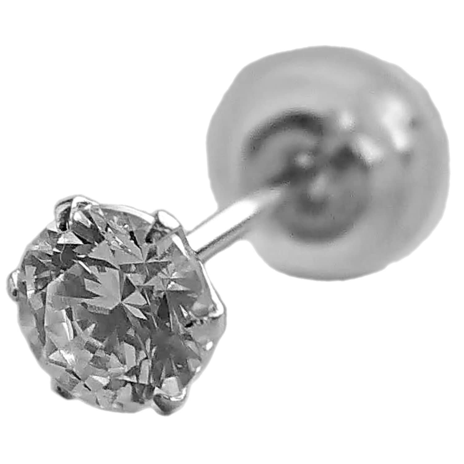 

modezee One Metal Allergy Gold Allergy Zirconia PT 1 4mm Мужские серьги, Платина, Ухо, Совместимый, Совместимый, Штифт, Штука,