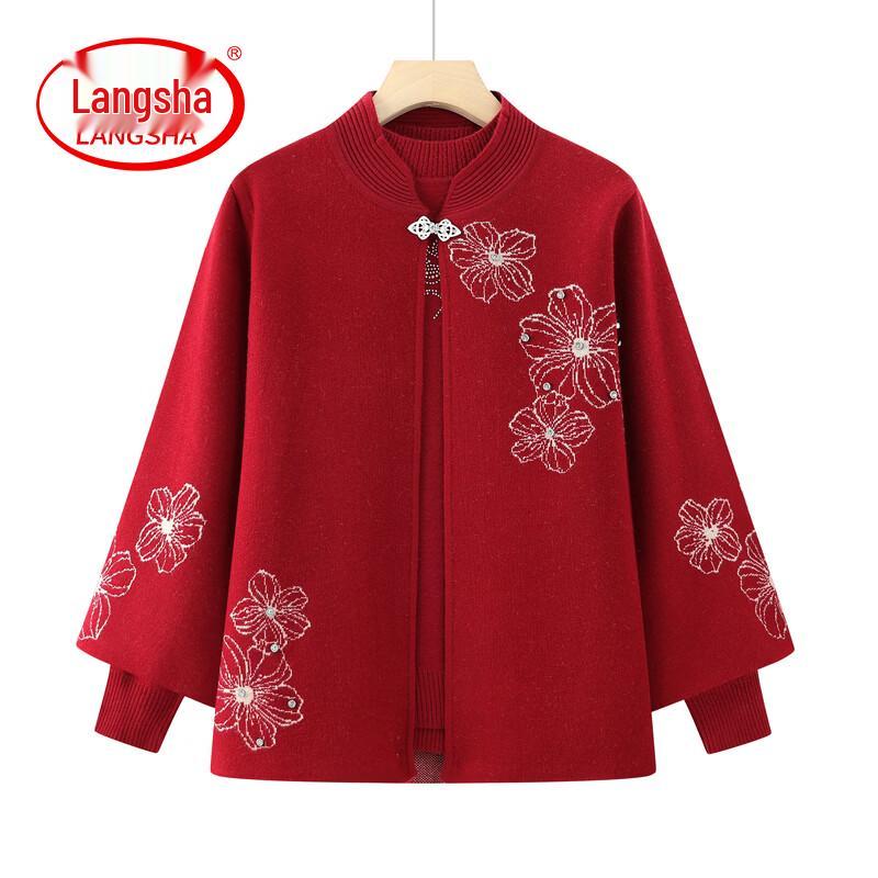 LangSha Women s Plush Autumn/Winter Cardigan Set 4XL