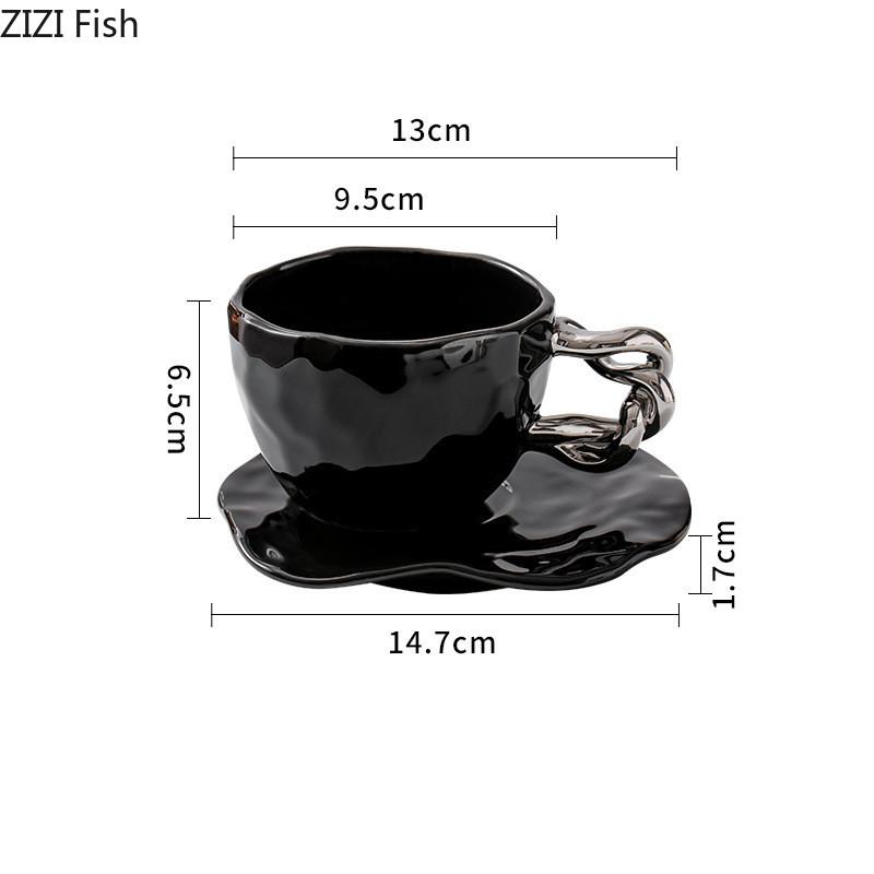 Creative Ceramic Coffee Cup and Dish Set Hotel Cafe Cappuccino Latte Coffee Cup Home Breakfast Milk Cup Office Mug Friend Gift