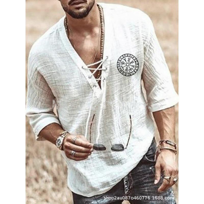 

QICED Spring Summer Printed Men s 1/2 Sleeves Sleeve T-Shirt Shirt XXXXXL белый