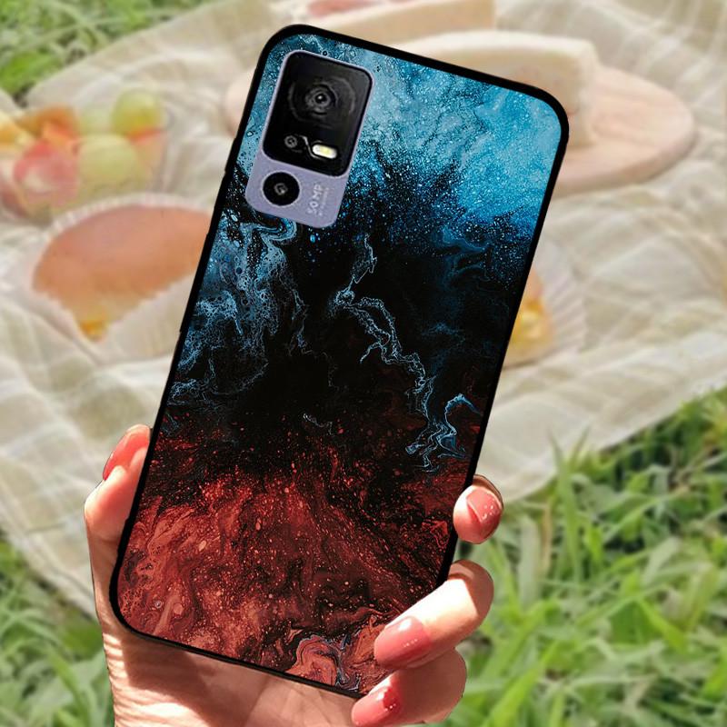 Weiche TPU-Handyhülle für TCL 40R 5G Stoßfeste Schwarze Schutzhülle Bumper für TCL 40 R 5G Schöne Modische Handy-Rückseite Fundas Coques