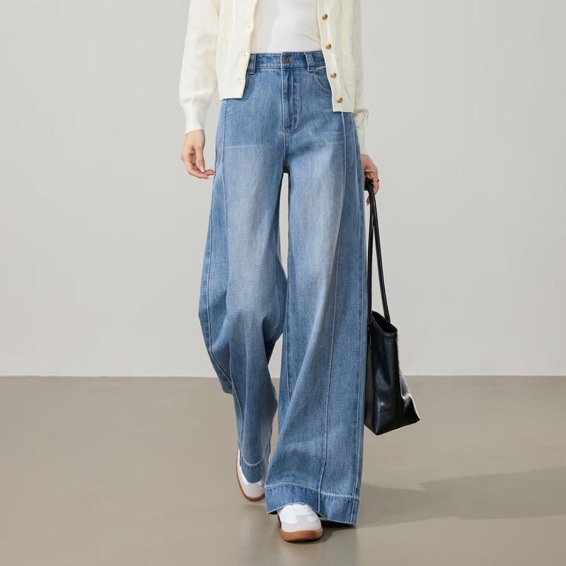 ESE-Y Women's 2026 Spring High-Waist Wide-Leg Straight Jeans
