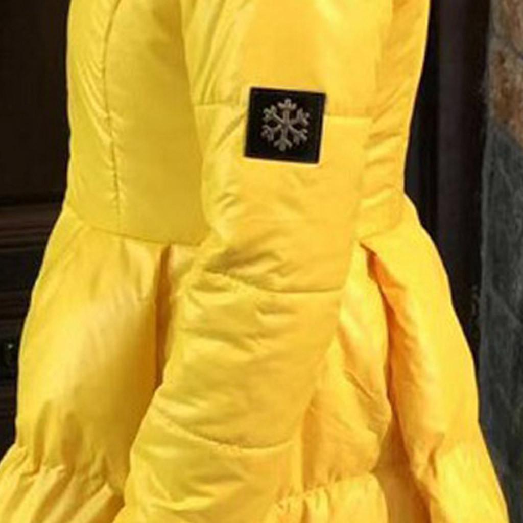 Women Winter Solid Color Down Jackets Warm Long Slim Female Big Swing Coat