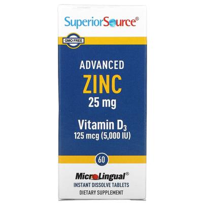 Advanced Zinc, Vitamin D3, 60 Instant-Dissolving MicroLingual Tablets