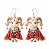 Cartoon Sheep Earrings 1 Pair 2D Flat Acrylic Animal Jewelry Hypoallergenic for Animal Lovers Party Wear Perfect Gift