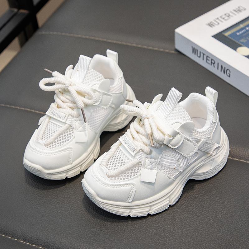 

Детская мода Four Seasons Дышащая повседневная обувь для детей Бег Спорт Студенты Девочки Трендовые удобные кроссовки для спортзала 26 белый