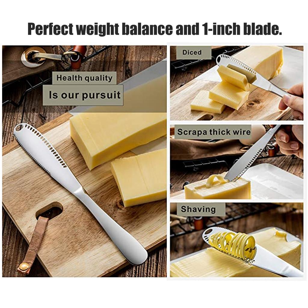 Butter Knife Holes Cheese Dessert Knife Stainless Steel Jam Knife Cutlery Toast Wipe Cream Bread Cheese Cutter Kitchen Tool