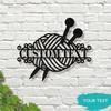 Custom Metal Wall Art Sign Personalized Gift for Knitting Crochet Lovers Home Decor