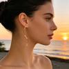 1 Pair S-shaped Tassel Earrings, Wavy Curve Design Long Earrings, Commuting Style Face Slimming Earrings for Jewelry Gift