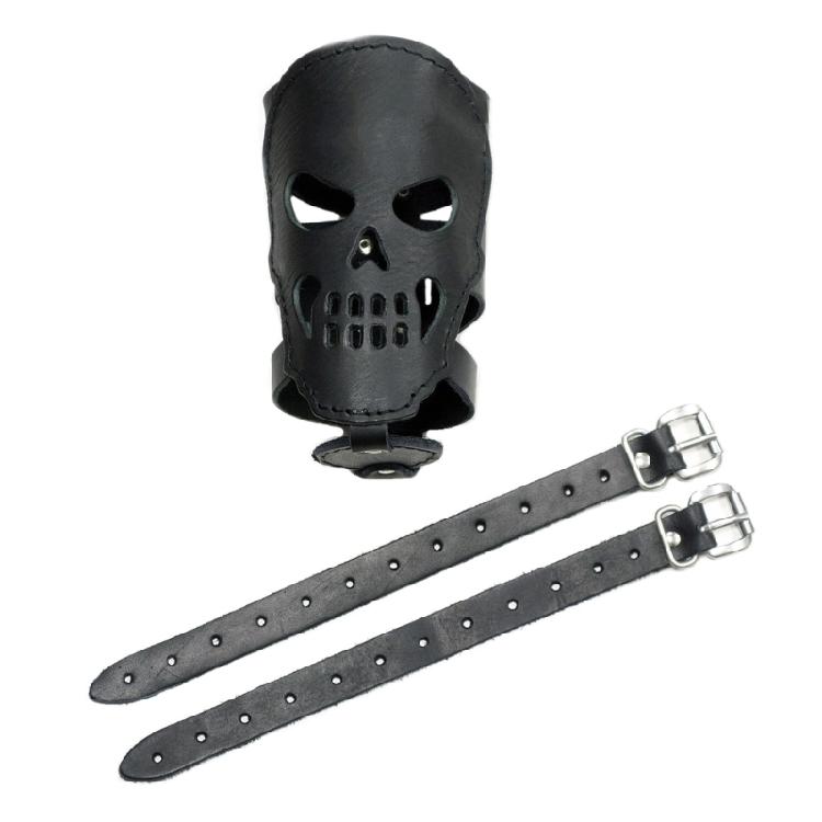 

Car Motorcycle Biker Leather Cup Drink Can Bracket Bottle Holder with Skull Gift 1