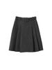 Miu-Style High-Waisted Pleated A-Line Mid-Length Wool Blend Skirt - Women's Versatile Solid Color Slimming Design
