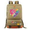 Autism Awareness LOVE Puzzle Print Back To School Backpack Casual Daypack Large Capacity Student Bookbag for Boys Girls Travel