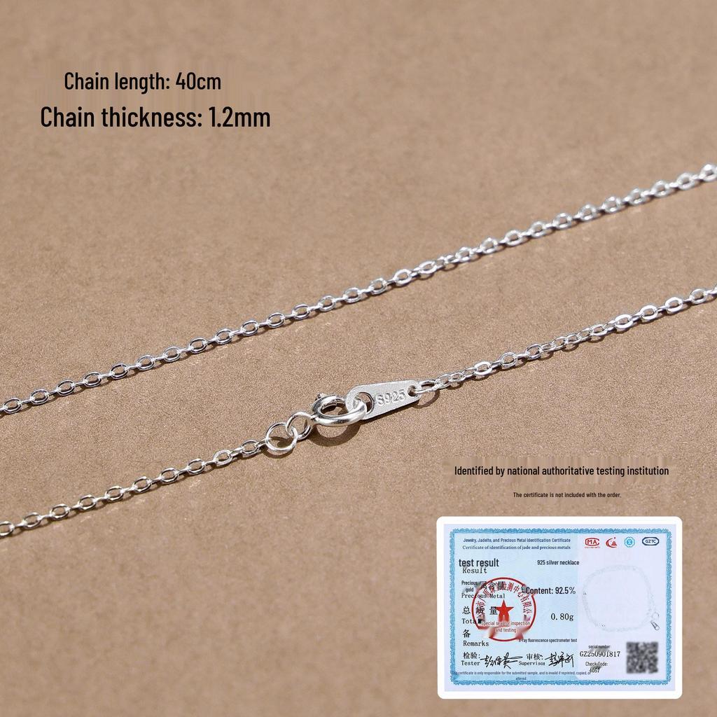 925 Sterling Silver Plain Chain Necklace for Women and Men - Thin, Choker Style, No Pendant
