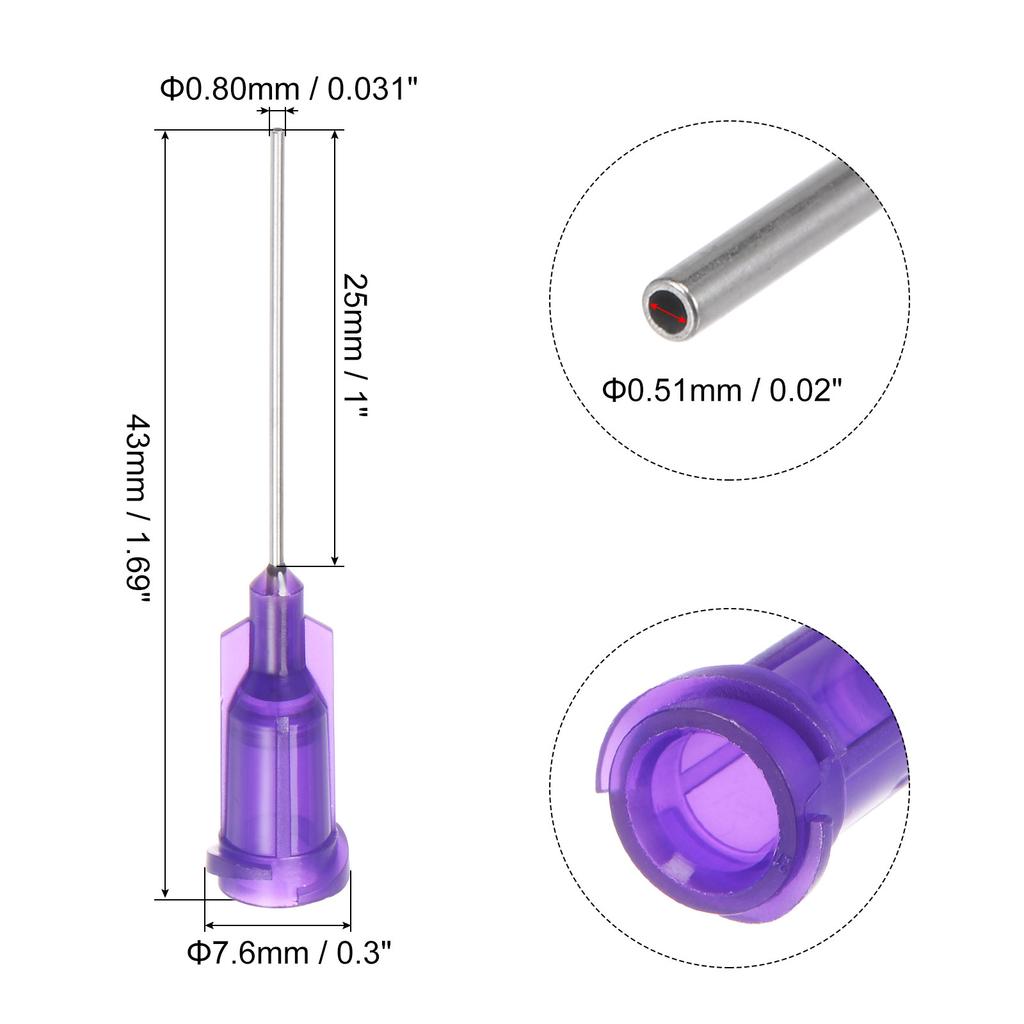 10/20 Stück 14G 15G 16G 18G 19G 20G 21G 22G 1" Stumpfe Dosiernadel für Flüssigklebepistole 43mm Länge