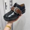 Women Autumn Ankle for Woman's Round Toe Lace up Thick Belt Buckle Ladies Split Square Heels Casual for Adult Women