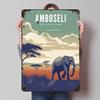 Amboseli National Park Printed Posters Customizable Wall Art Retro Vintage Metal Tin Signs for Home Room Decoration Aesthetic