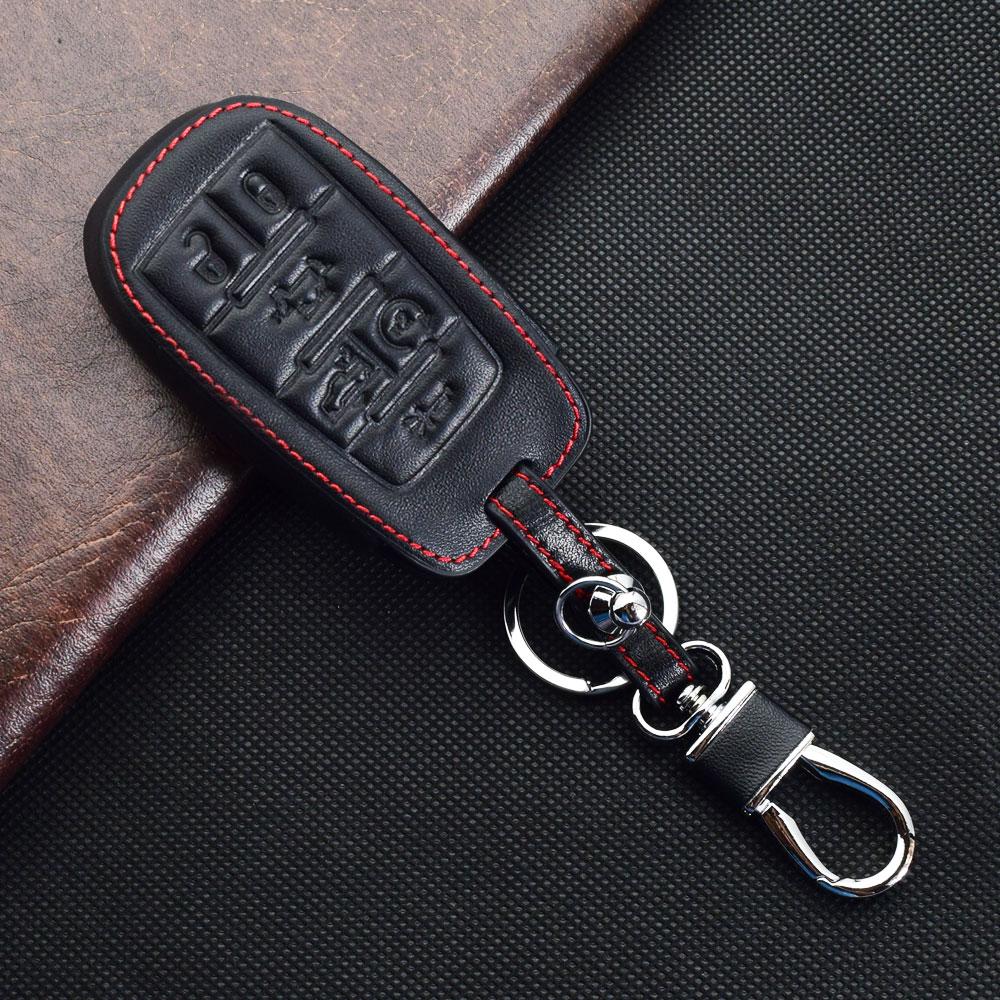 Leather Car Key Cover Smart Remote Control Fobs Shell Cases Auto Accessories For Dodge Ram 1500 Pickup