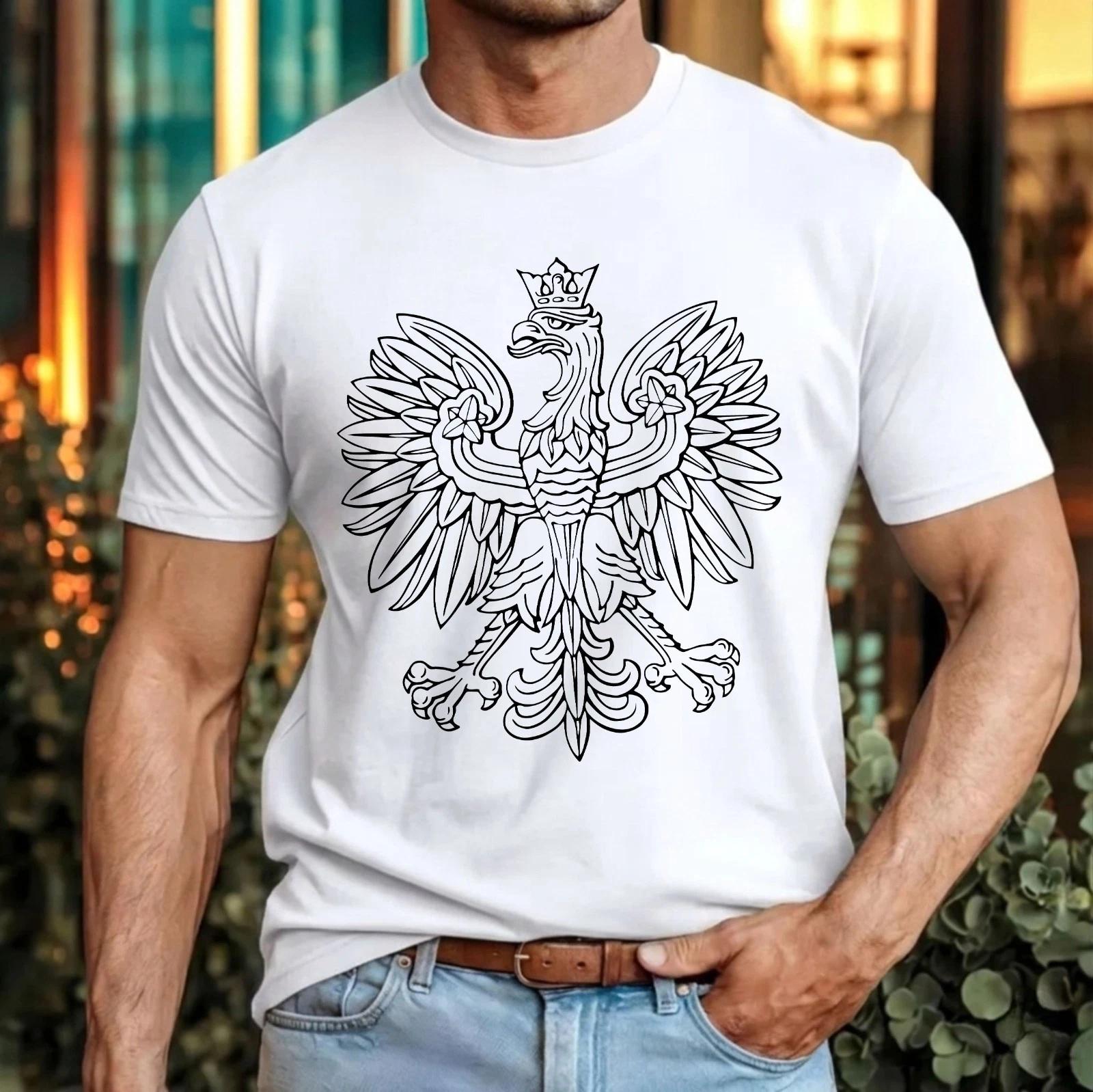 Royal Polish Crowned Eagle T-T-Shirt Poland Heritage Crest National Symbol Tee Top XL