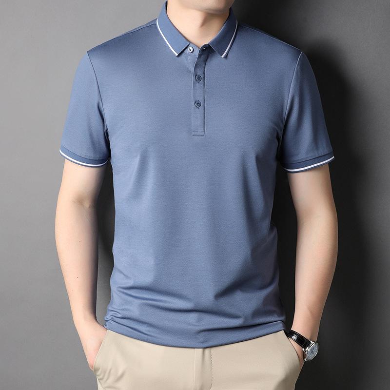 Летняя новая рубашка поло с короткими рукавами и узкими лацканами — фото 8