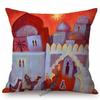 Lovely Cute Muslim Cartoon Ramadan Eid Mubarak Mosque Arabic Middle East Mediterranean Sofa Pillow Case Linen Cushion Cover Case