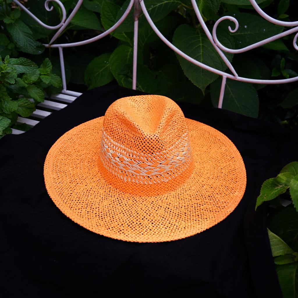 Japanese And Korean Version Of Small Fresh Hand-Woven Panama Wide-Brimmed Top Hat For Men And Women Summer Vacation Sunshade Sunscreen Straw Hat