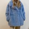 Womens Faux Fur Coat Mid-Length Winter Warm Outerwear Street Style Jacket In Beige Yellow Coffee Khaki