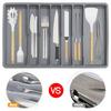 Flexible Silicone Cutlery Tray with Seven Compartments Non Slip Silverware Drawer Organizer Kitchen Utensil Holder