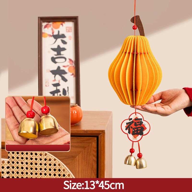Chinese Lunar  New Year 2026 3D Honeycomb Ornament Paper Apple Pear Desktop Ornament Traditional Spring Festival Photo Props