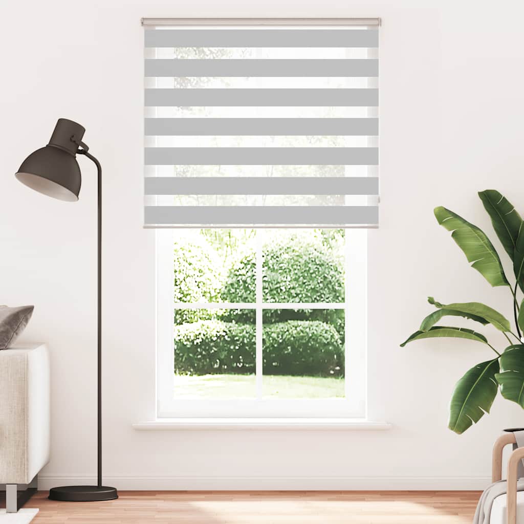 Zebra Roller Blind, Light Grey, Fabric Width 120.9Cm, Polyester