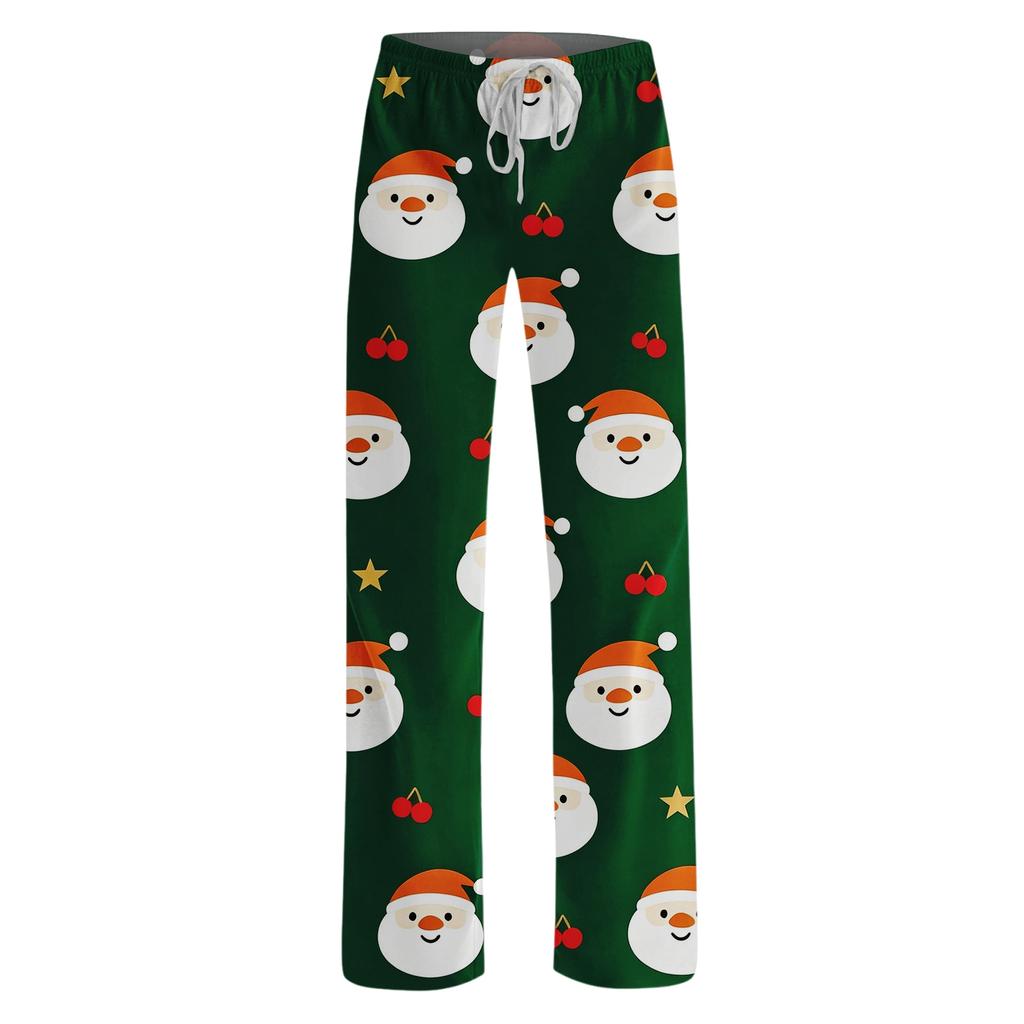 Women's Christmas Print Loose Fit Pajama Pants for Sleep and Home Relaxation