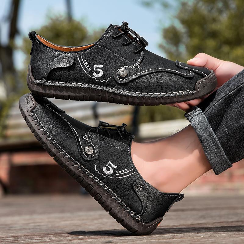 Fashion New Stylish Versatile Walking Shoes All-match Men's Casual Shoes Fashion Men Vulcanize Shoes Leather Lightweight Man Loafers