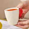 European Ceramic Coffee Mug Heart-shaped Breakfast Milk Mug Delicate Afternoon Tea Floral Cup Heart-shaped Ceramic Water Cup New