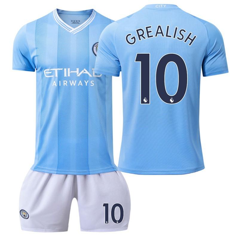 2324 Manchester City's Home Football Uniform No. 9 Harland 10 Glalish 17 De Braunet Fan Version Short Sleeves