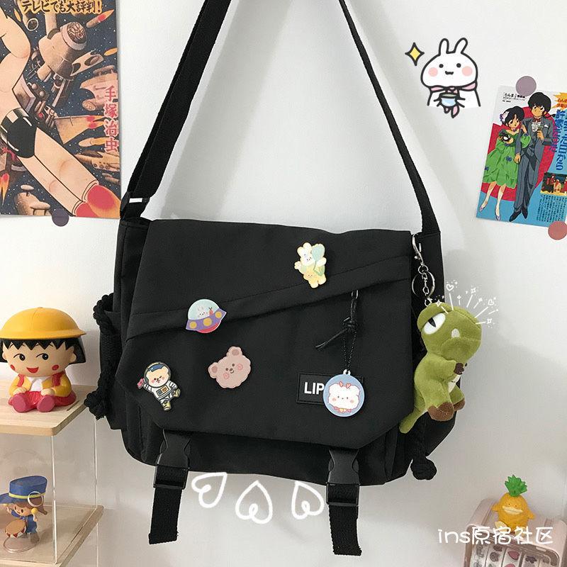 Canvas Diagonal Cross Bag Youth Fashion Casual Version Ladies Large Capacity Shoulder Bag Solid Color Women Messenger Bags Purse