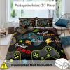 Colorful Gamepad 3D Print Quilt Cover Set Fashion Cool Fragment Game Console Bedding Set Polyester Soft Comfortable Duvet Cover