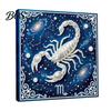 Faux Pearl Painting Crafts DIY Kit, 12 Constellation Rhinestone Art Set for Handmade Kit Adults Beginners, Wooden Frame Fake Wall Decoration Beginners
