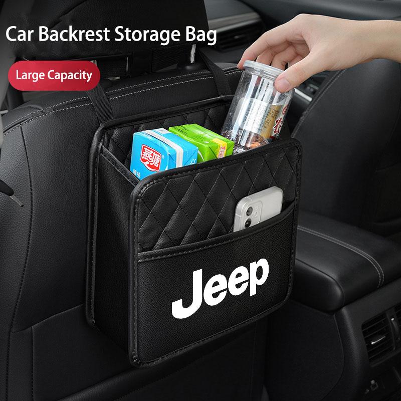 Borsa Portaoggetti in Pelle per Interni Auto Organizer per Oggetti Vari per Jeep Grand Cherokee Wrangler JK Gladiator Compass Renegade Patriot