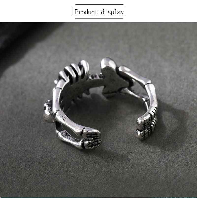 Skeleton Ring Trendy Cool Punk Accessories Unisex Universal Dark Series Jewelry Funny and Dominant Hand Jewelry Unique Gift