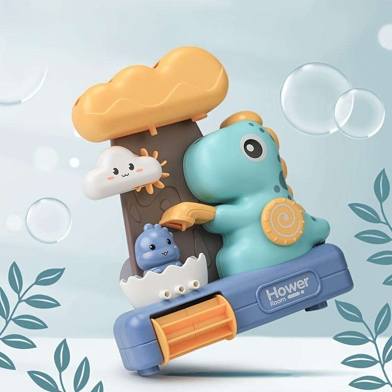 Interactive cartoon dinosaur bath toy for infants and young children, with suction cups, a good bathroom wall mounted shower toy