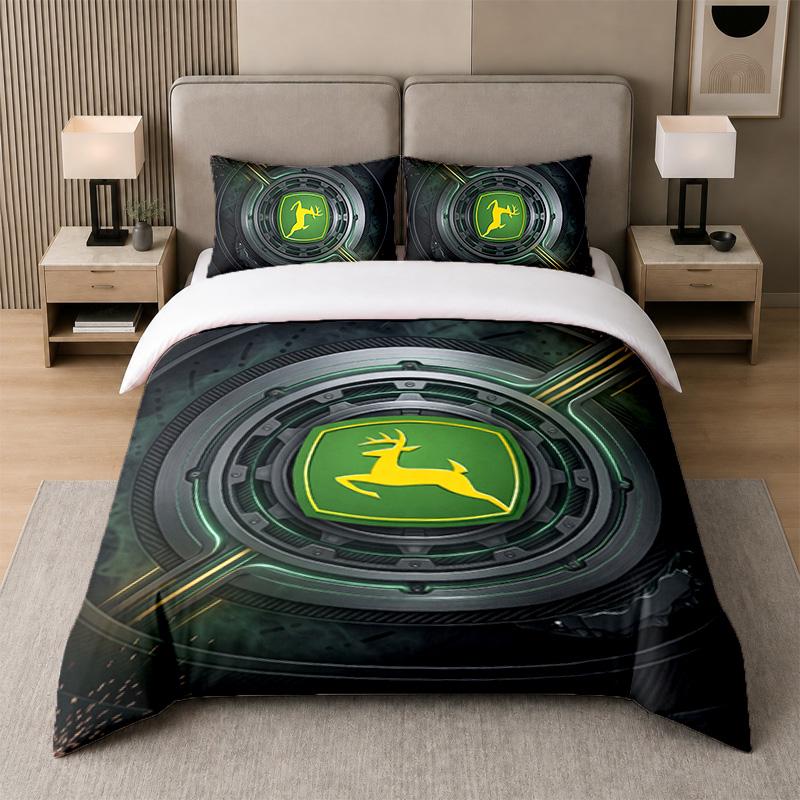 3Pcs Bedding Setjohn Deere Soft Bed Sheet and Two Pillowcases Home Bedroom Decor
