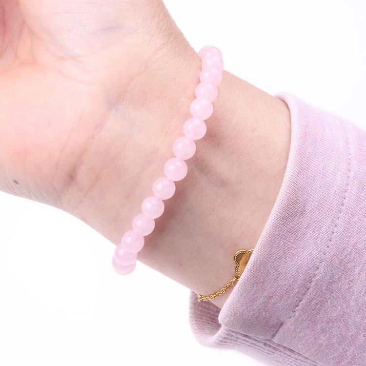 Red Agate Crystal Bracelet: Simple Round Beads, Couple Style Hand Jewelry