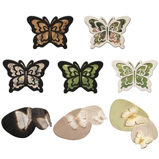 Floor Mat Butterflies Shape Water-Repellent Easy To Clean Bathroom Rug with Anti-Slip Base High-Density Diatom Ooze Bath Mat