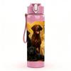 1PC Multi Breed Dog Group Portrait 750ml Color Plastic Sports Water Bottle Leakproof Flip Straw Lid For Sports Office Home Use