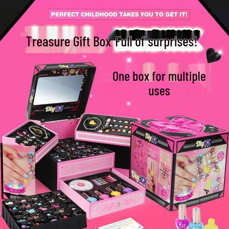 Princess Jewelry Box DIY Set: Create Bracelets & Necklaces - Perfect Birthday Gift for Girls