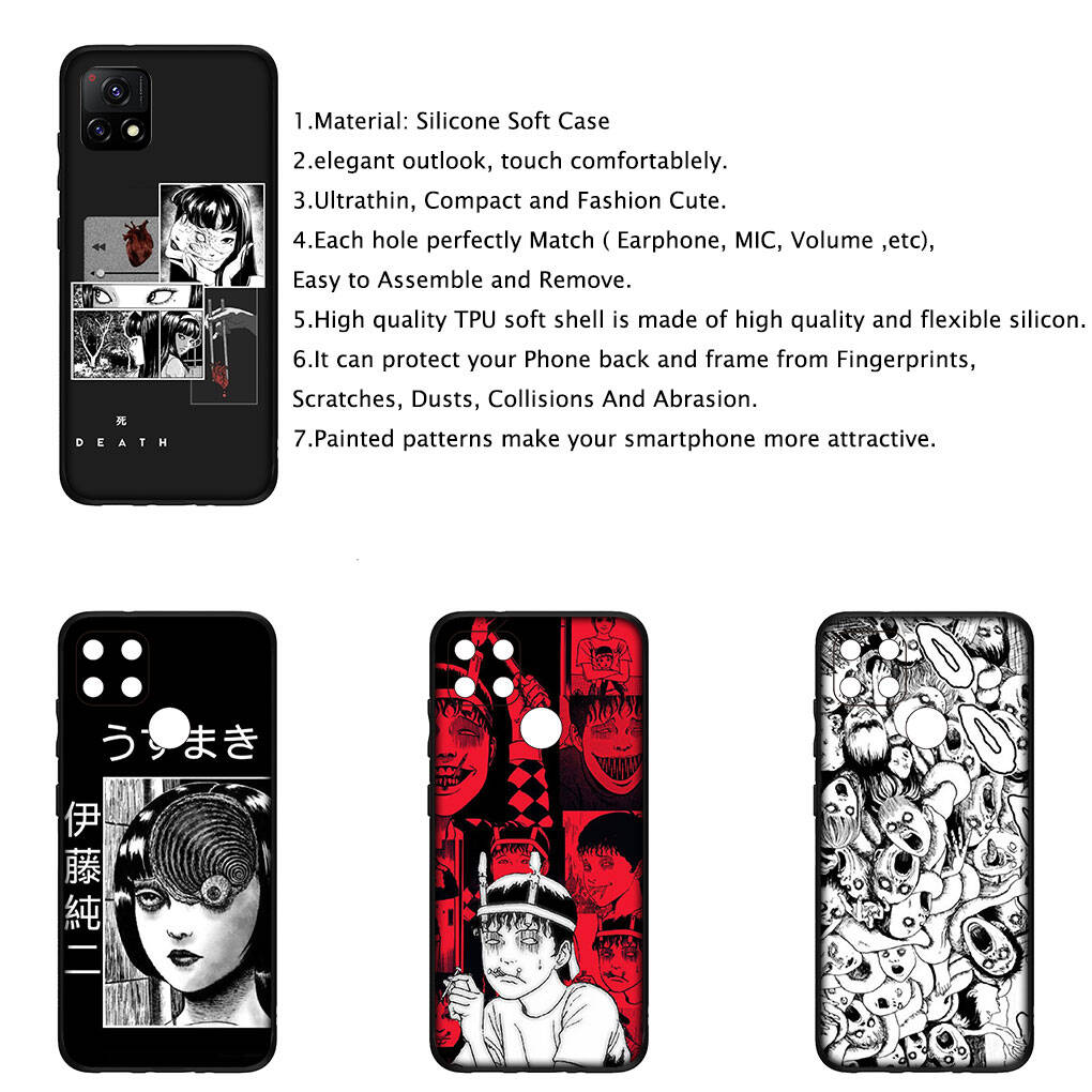Cover for iPhone 17 16 15 Xiaomi Poco Redmi Note 14 13 12 11 Pro Max Samsung Galaxy S25 S24 OPPO Huawei Tomie Junji Ito Collection Cartoon Phone Case