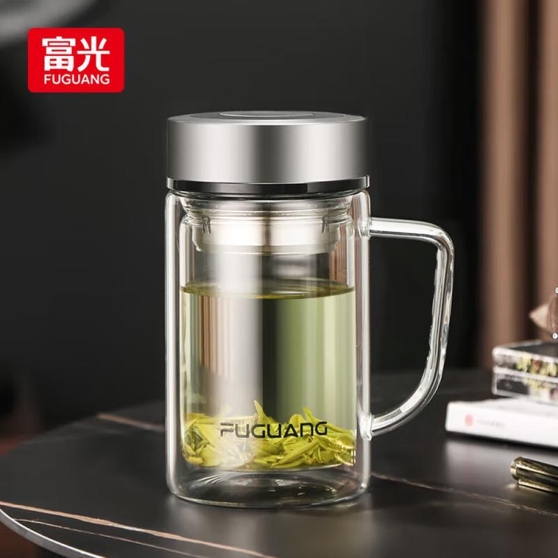 FUGUANG 520ML Double-Layer Glass Tea Infuser Bottle