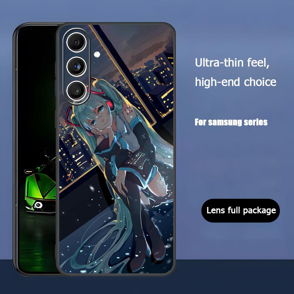 Hatsun M-MikuES Hot Anime Cool Phone Case For Samsung Galaxy S25 S24 S23 S22 S21 S20 Plus Ultra Note20 Soft Black