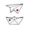 Cute Cartoon Minimalist Design Adorable Little Paper Airplane Brooch Creative Unique Pin For Men And Women