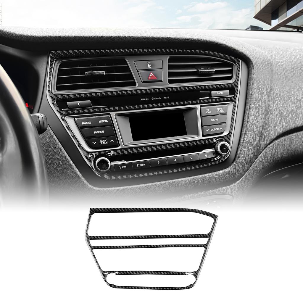Carbon Fiber Style Center Console CD Panel Frame for Hyundai I20 2015-2020 Interior Moulding